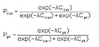 Với λ là tham số quy mô Các dự báo nhu cầu xe cá nhân D car và PT D pt là 8