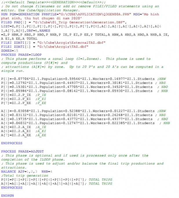 Trong đó P 1 Chuyến đi Phát sinh với mục đích HBW P 2 Chuyến đi Phát sinh 3