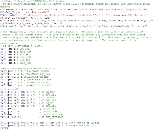 Trong đó File ma trận đầu vào MW 1 MI 1 1 CN HBW ma trận chuyến đi CN với mục 3