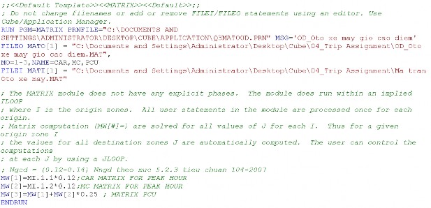 Trong đó File ma trận đầu vào MI 1 1 ma trận đầu vào ma trận Lưu lượng xe Ô 2