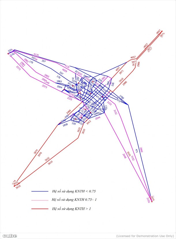 Hình 4 39 Mức phục vụ của mạng lưới đường Nhìn chung các tuyến đường 2
