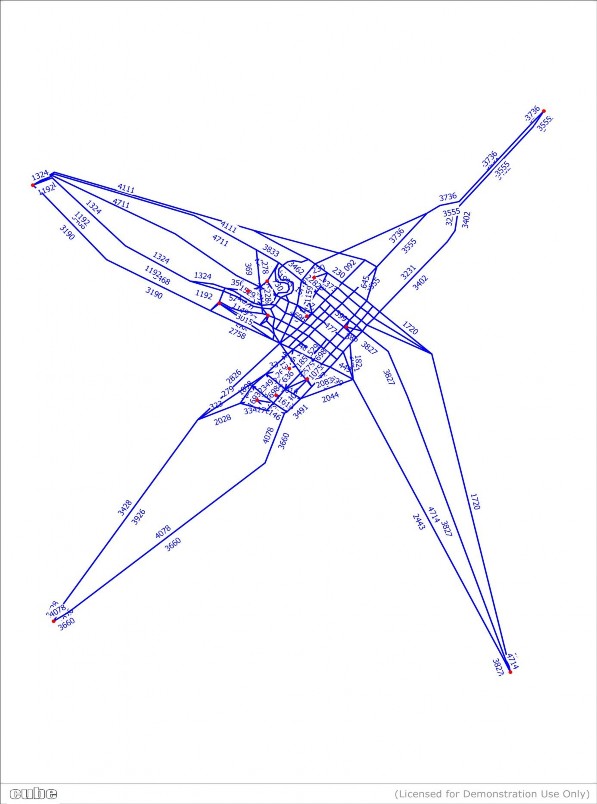 Hình 4 42 Lưu lượng PCU khu vực nghiên cứu khi mở rộng mạng lưới đường theo 6