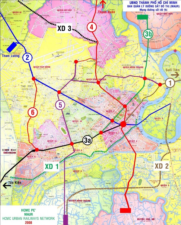 Hình 2 8 Mạng lưới đường sắt đô thị Tp Hồ Chí Minh Đối với khu vực Quận 2