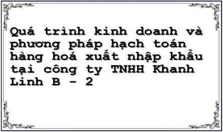 Quá trình kinh doanh và phương pháp hạch toán hàng hoá xuất nhập khẩu tại công ty TNHH Khanh Linh B - 2