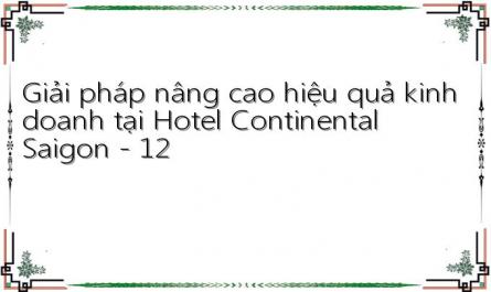 Giải pháp nâng cao hiệu quả kinh doanh tại Hotel Continental Saigon - 12