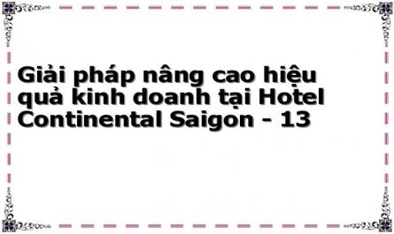 Giải pháp nâng cao hiệu quả kinh doanh tại Hotel Continental Saigon - 13