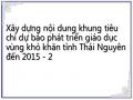 Xây dựng nội dung khung tiêu chí dự báo phát triển giáo dục vùng khó khăn tỉnh Thái Nguyên đến 2015 - 2