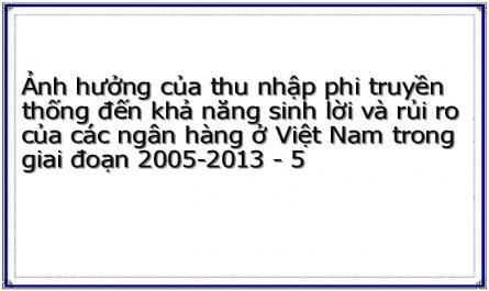 Ảnh hưởng của thu nhập phi truyền thống đến khả năng sinh lời và rủi ro của các ngân hàng ở Việt Nam trong giai đoạn 2005-2013 - 5