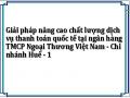 Giải pháp nâng cao chất lượng dịch vụ thanh toán quốc tế tại ngân hàng TMCP Ngoại Thương Việt Nam - Chi nhánh Huế