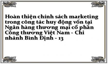 Hoàn thiện chính sách marketing trong công tác huy động vốn tại Ngân hàng thương mại cổ phần Công thương Việt Nam - Chi nhánh Bình Định - 13