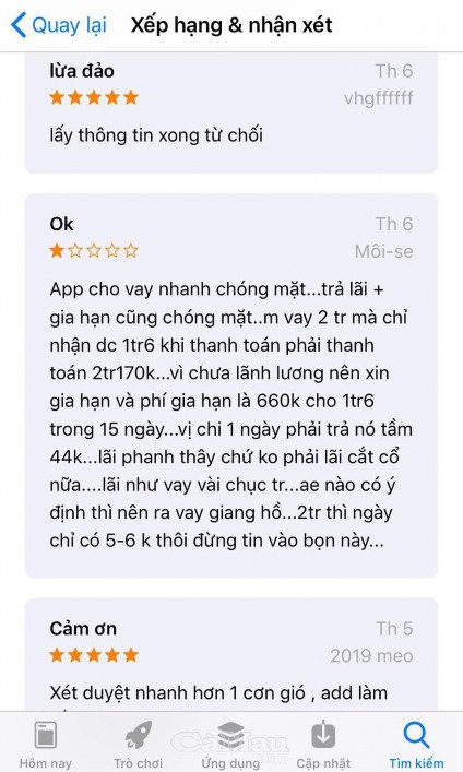 Ảnh phụ lục 7 10 Những lời nhận xét và bình luận trên các trang ứng dụng 2