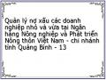 Quản lý nợ xấu các doanh nghiệp nhỏ và vừa tại Ngân hàng Nông nghiệp và Phát triển Nông thôn Việt Nam - chi nhánh tỉnh Quảng Bình - 13