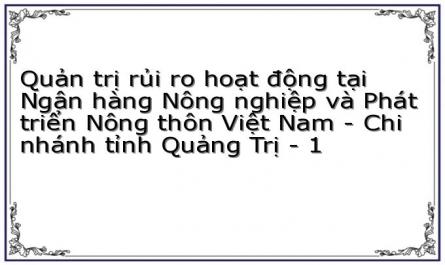 Quản trị rủi ro hoạt động tại Ngân hàng Nông nghiệp và Phát triển Nông thôn Việt Nam - Chi nhánh tỉnh Quảng Trị - 1