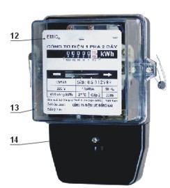 Vỏ Đế và Ổ đấu dây Công tơ bằng nhựa Bakêlít đen Các Đầu cốt đồng 4