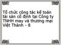 Tổ chức công tác kế toán tài sản cố định tại Công ty TNHH may và thương mại Việt Thành - 8