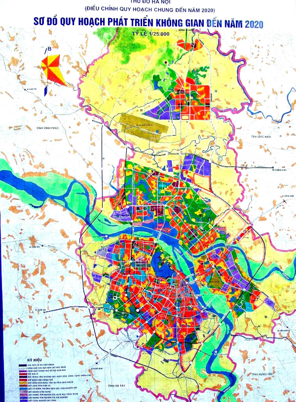 Hình 3 1 Bản đồ Điều chỉnh quy hoạch chung Thủ đô Hà Nội đến năm 2020 1