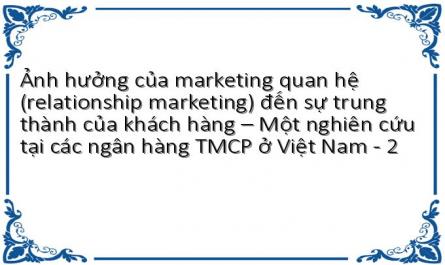Ảnh hưởng của marketing quan hệ (relationship marketing) đến sự trung thành của khách hàng – Một nghiên cứu tại các ngân hàng TMCP ở Việt Nam - 2