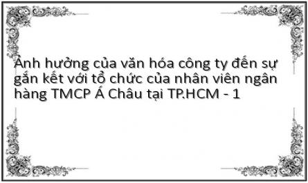 Ảnh hưởng của văn hóa công ty đến sự gắn kết với tổ chức của nhân viên ngân hàng TMCP Á Châu tại TP.HCM - 1