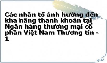 Các nhân tố ảnh hưởng đến khả năng thanh khoản tại Ngân hàng thương mại cổ phần Việt Nam Thương tín - 1