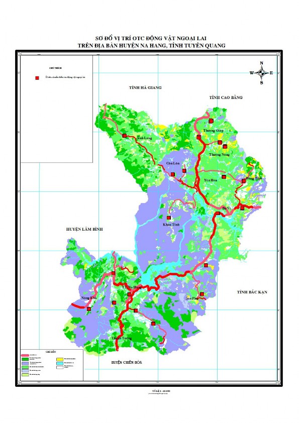Hình 2 2 Sơ đồ vị trí ô tiêu chuẩn OTC động vật ngoại lai trên địa bàn 2