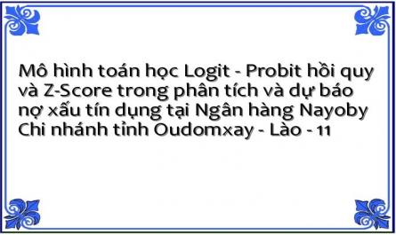 Mô hình toán học Logit - Probit hồi quy và Z-Score trong phân tích và dự báo nợ xấu tín dụng tại Ngân hàng Nayoby Chi nhánh tỉnh Oudomxay - Lào - 11