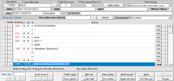 Hình 2 7 Biểu ghi MARC21 cho loại hình tài liệu Sách Cấu trúc biểu ghi theo khổ 2