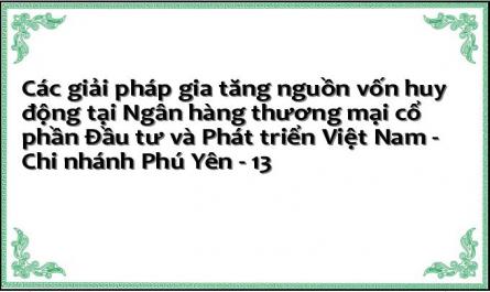 Các giải pháp gia tăng nguồn vốn huy động tại Ngân hàng thương mại cổ phần Đầu tư và Phát triển Việt Nam - Chi nhánh Phú Yên - 13