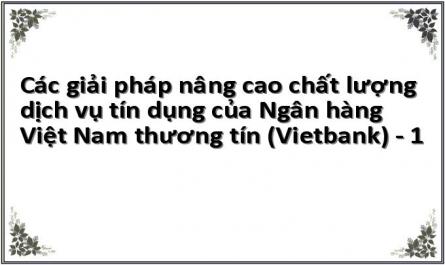 Các giải pháp nâng cao chất lượng dịch vụ tín dụng của Ngân hàng Việt Nam thương tín (Vietbank) - 1
