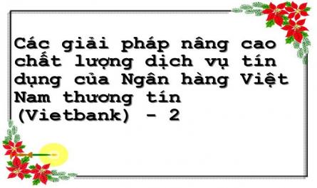 Các giải pháp nâng cao chất lượng dịch vụ tín dụng của Ngân hàng Việt Nam thương tín (Vietbank) - 2