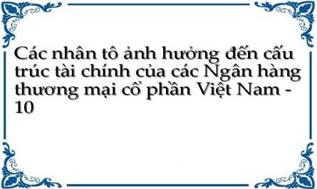 Các nhân tô ảnh hưởng đến cấu trúc tài chính của các Ngân hàng thương mại cổ phần Việt Nam - 10
