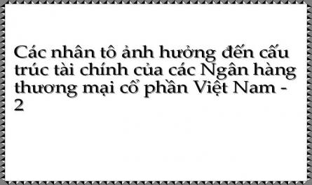 Các nhân tô ảnh hưởng đến cấu trúc tài chính của các Ngân hàng thương mại cổ phần Việt Nam - 2