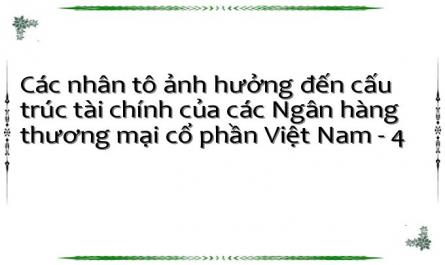 Đề Xuất Mô Hình Nghiên Cứu Các Nhân Tố Ảnh Hưởng Đến Cấu Trúc Tài Chính Của Nhtmcp Việt