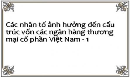 Các nhân tố ảnh hưởng đến cấu trúc vốn các ngân hàng thương mại cổ phần Việt Nam - 1