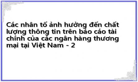 Các nhân tố ảnh hưởng đến chất lượng thông tin trên báo cáo tài chính của các ngân hàng thương mại tại Việt Nam - 2