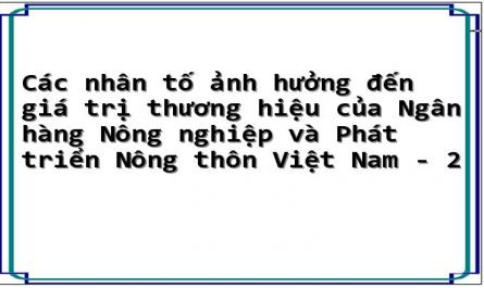 Các nhân tố ảnh hưởng đến giá trị thương hiệu của Ngân hàng Nông nghiệp và Phát triển Nông thôn Việt Nam - 2
