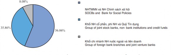 Hình 2 5 Tỷ trọng huy động nền kinh tế của từng nhóm NH so với tổng số năm 5