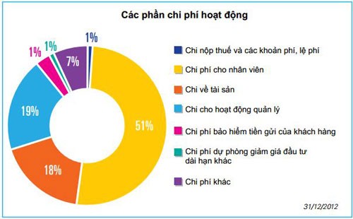 Hình 2 18 Cơ cấu chi phí hoạt động của 33 NHTM VN năm 2012 Thống kê của KPMG 2