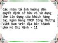 Các nhân tố ảnh hưởng đến quyết định sở hữu và sử dụng thẻ tín dụng của khách hàng tại Ngân hàng TMCP Công Thương Việt Nam trên địa bàn thành phố Hồ Chí Minh - 11