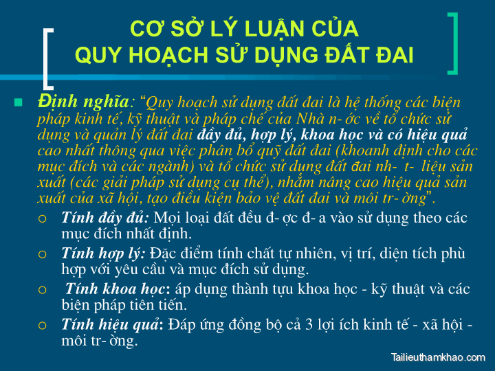Bai giang co so ly luan quy hoach su dung dat phan van tu trang 02