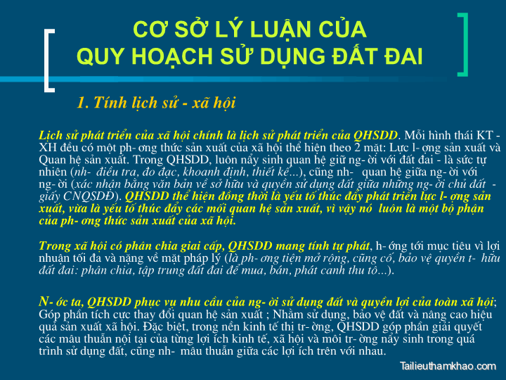 Bai giang co so ly luan quy hoach su dung dat phan van tu trang 06