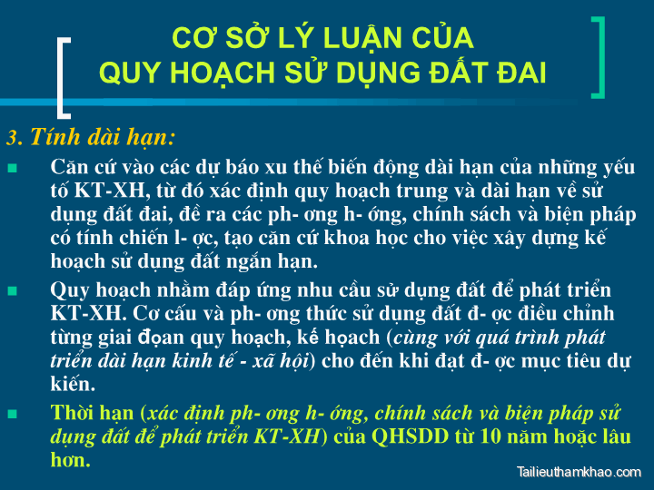 Bai giang co so ly luan quy hoach su dung dat phan van tu trang 08