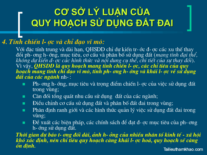 Bai giang co so ly luan quy hoach su dung dat phan van tu trang 09