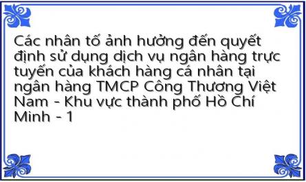 Các nhân tố ảnh hưởng đến quyết định sử dụng dịch vụ ngân hàng trực tuyến của khách hàng cá nhân tại ngân hàng TMCP Công Thương Việt Nam - Khu vực thành phố Hồ Chí Minh - 1