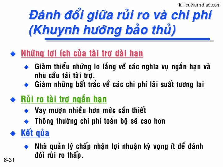 Bai giang chuong 6 tong quan ve quan ly von luan chuyen ts nguyen van thuan trang 31