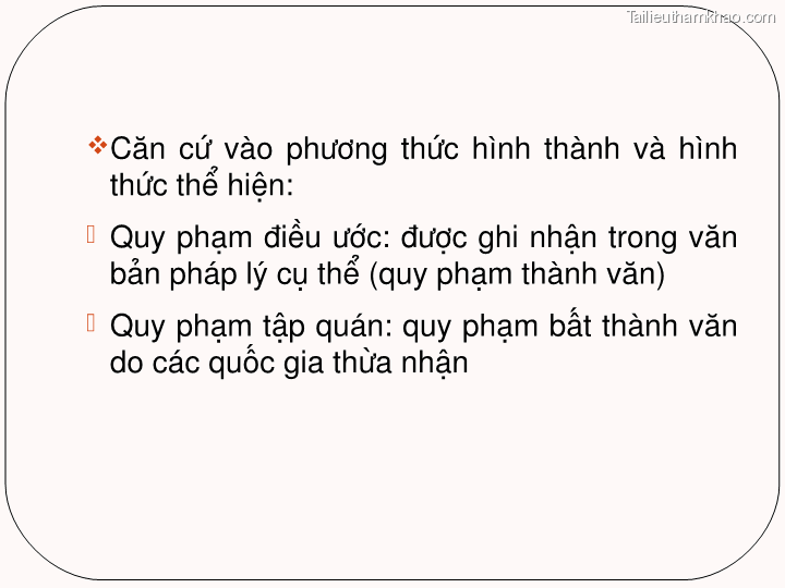 Vcăn Cứ Vào Phương Thức Hình Thành Và Hình Thức Thể Hiện Quy Phạm