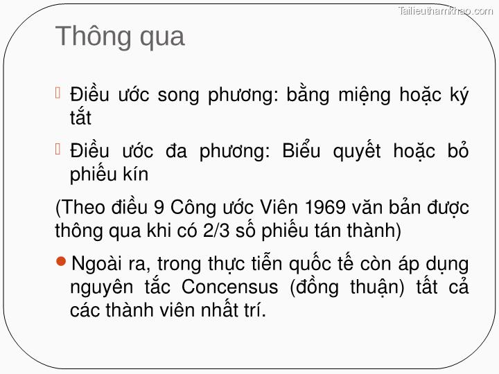 Thông Qua Điều Ước Song Phương Bằng Miệng Hoặc Ký Tắt Điều