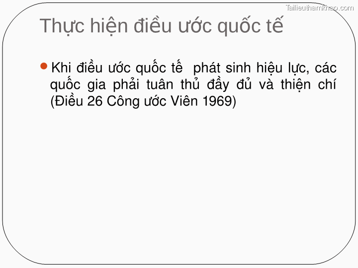 Thực Hiện Điều Ước Quốc Tế Khi Điều Ước Quốc Tế Phát Sinh