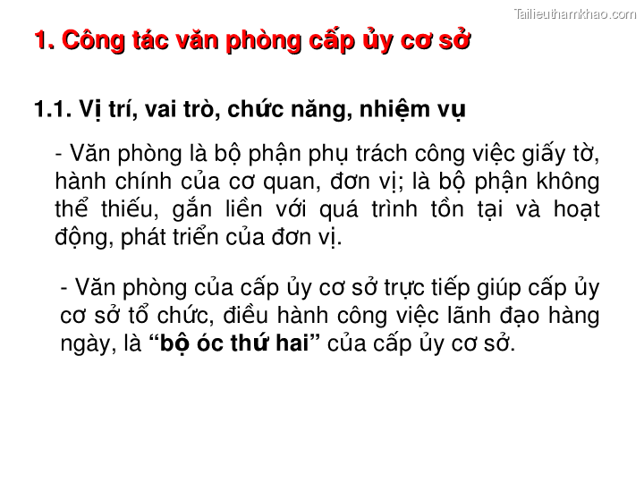 Bai giang ly luan va nghiep vu cong tac dang bai 16 dang cong tac van phong cap uy ky thuat soan thao van ban cua dang o co so trang 4