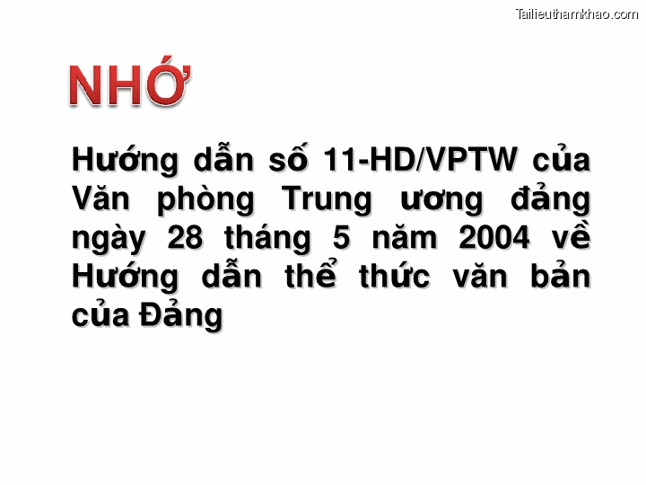 Bai giang ly luan va nghiep vu cong tac dang bai 16 dang cong tac van phong cap uy ky thuat soan thao van ban cua dang o co so trang 25