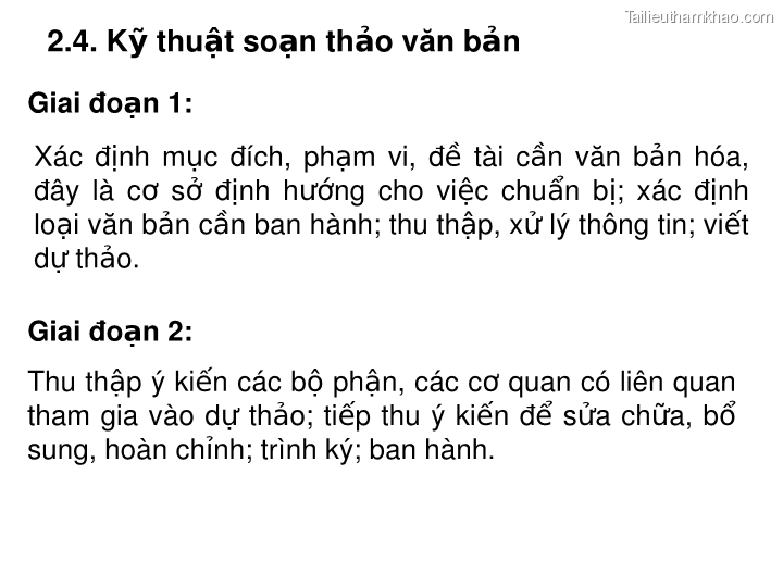 Bai giang ly luan va nghiep vu cong tac dang bai 16 dang cong tac van phong cap uy ky thuat soan thao van ban cua dang o co so trang 44